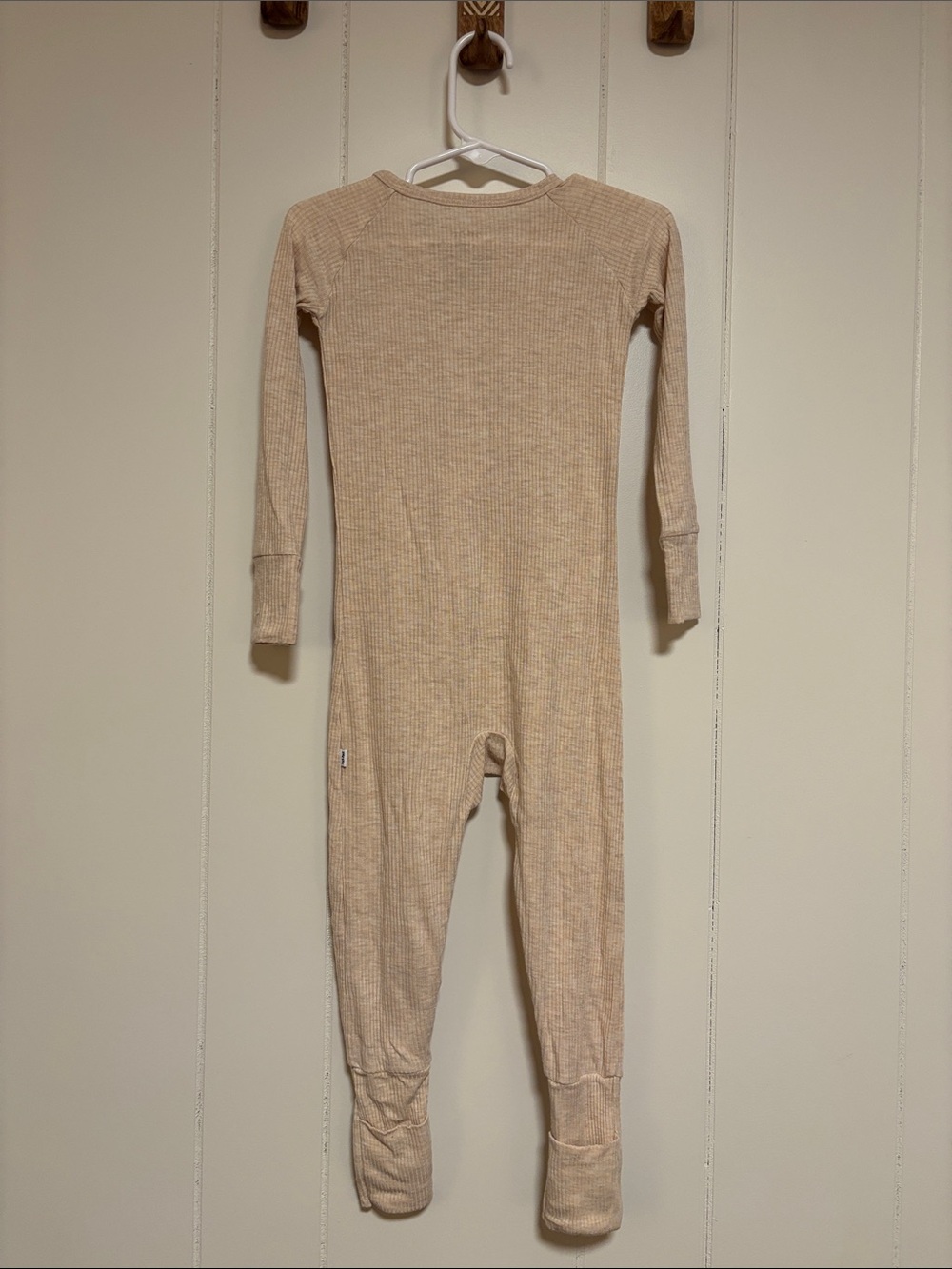 Little Sleepies Oatmeal Ribbed Zippy - Picture 3 of 5